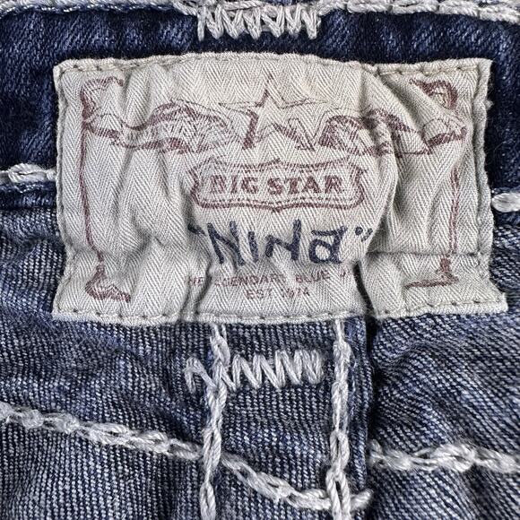 Big Star Jean shorts Cutoff Womens short-short Distressed Nina Denim Size 32 Y2K - Picture 6 of 15